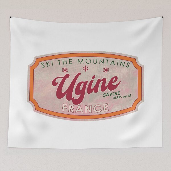 Item preview, Ugine, France, Savoie, Ski, textured skiing badge designed and sold by Wanderful-roads.