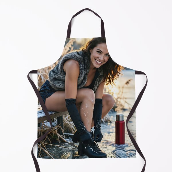 Item preview, Smiling Brunette Skater Lacing Up in Snow designed and sold by CathryneDelamort.