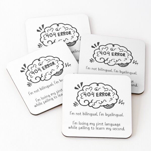 Item preview, Byelingual 404 Error Funny Language Learner Scribble designed and sold by Tattyarts.