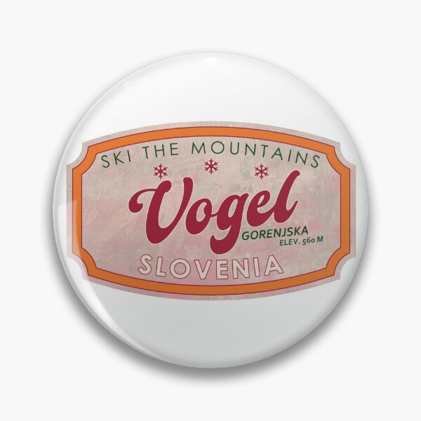 Item preview, Vogel, Slovenia, Gorenjska, Ski, textured skiing badge designed and sold by Wanderful-roads.
