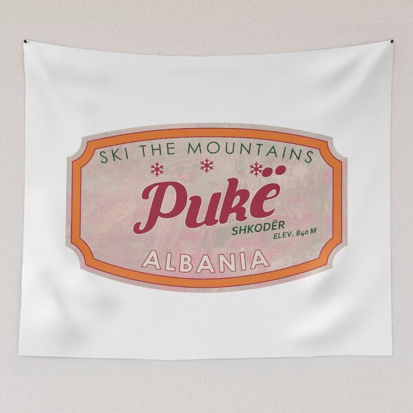 Item preview, Pukë, Albania, Shkodër, Ski, textured skiing badge designed and sold by Wanderful-roads.