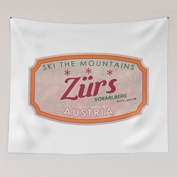 Item preview, Zürs, Austria, Vorarlberg, Alba, Ski, textured skiing badge designed and sold by Wanderful-roads.