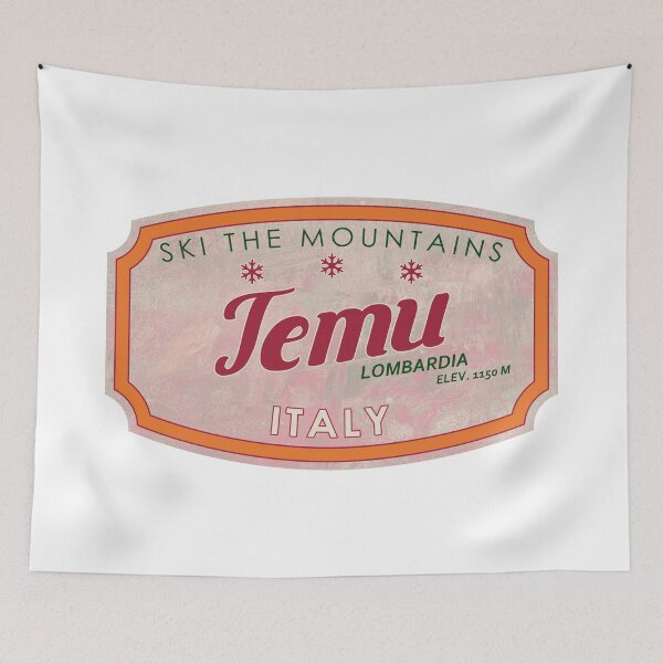 Item preview, Temù, Italy, Lombardia, Alba, Ski, textured skiing badge designed and sold by Wanderful-roads.