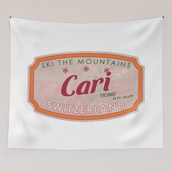 Item preview, Carì, Switzerland, Ticino, Alba, Ski, textured skiing badge designed and sold by Wanderful-roads.
