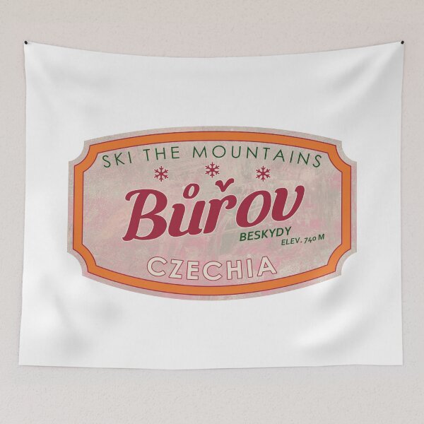 Item preview, Bůřov, Czechia, Beskydy, Alba, Ski, textured skiing badge designed and sold by Wanderful-roads.