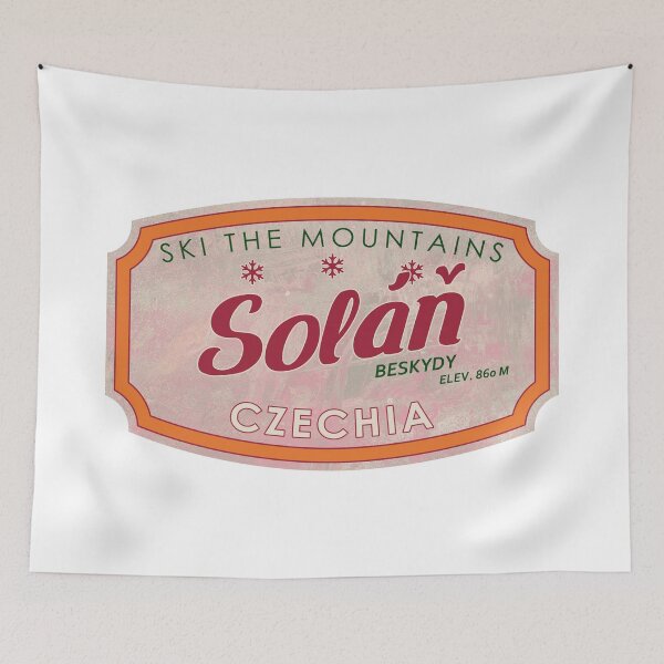 Item preview, Soláň, Czechia, Beskydy, Ski, textured skiing badge designed and sold by Wanderful-roads.