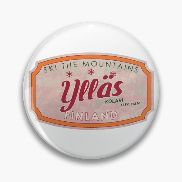 Item preview, Ylläs, Finland, Kolari, Ski, textured skiing badge designed and sold by Wanderful-roads.