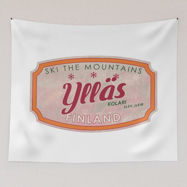 Item preview, Ylläs, Finland, Kolari, Ski, textured skiing badge designed and sold by Wanderful-roads.