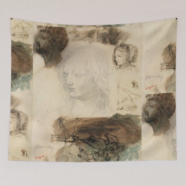 Item preview, Sheet of Studies and Sketches by Edgar Degas: Classical Drawing Study Poster designed and sold by artofuniverse.