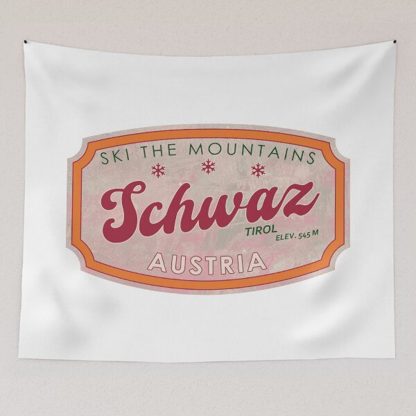 Item preview, Schwaz, Austria, Tirol, Ski, textured skiing badge designed and sold by Wanderful-roads.