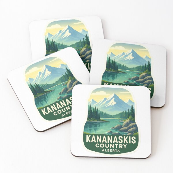 Item preview, Kananaskis Country Alberta Badge – Snowy Mountain Lake Scene designed and sold by Aryabek.