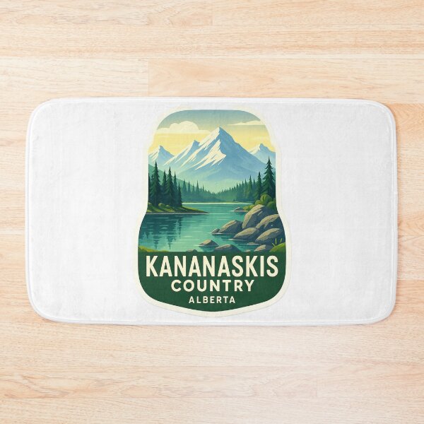 Item preview, Kananaskis Country Alberta Badge – Snowy Mountain Lake Scene designed and sold by Aryabek.