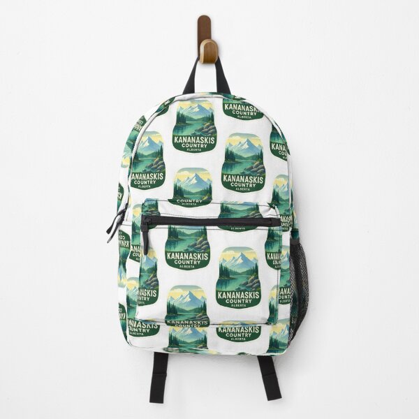 Item preview, Kananaskis Country Alberta Badge – Snowy Mountain Lake Scene designed and sold by Aryabek.