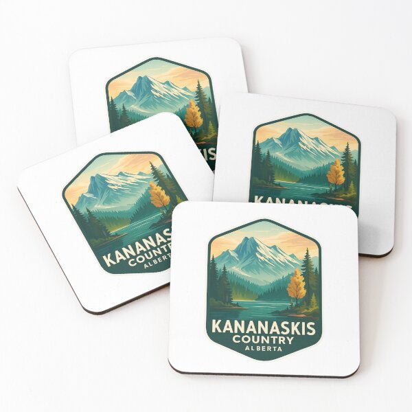 Item preview, Kananaskis Country Alberta Badge – Autumn Forest and Mountain View designed and sold by Aryabek.