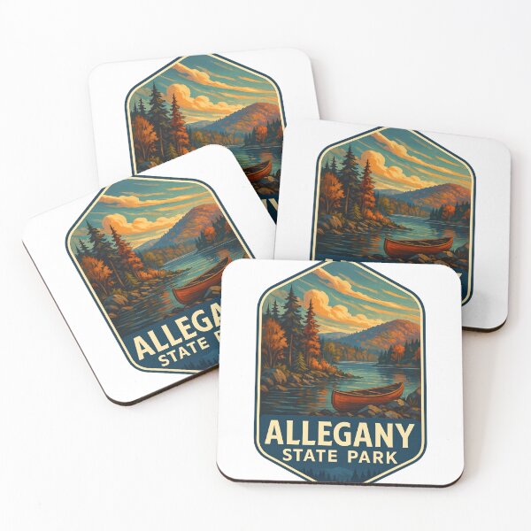 Item preview, Allegany State Park New York – Autumn River and Canoe Scene designed and sold by Aryabek.