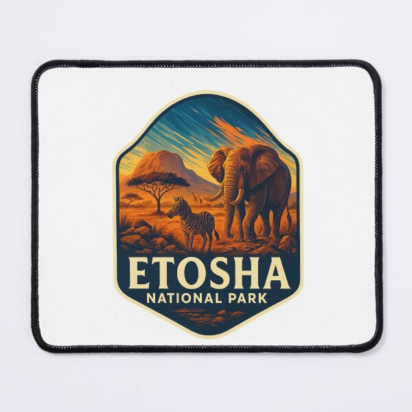 Item preview, Etosha National Park Namibia – Elephant and Zebra at Sunset designed and sold by Aryabek.