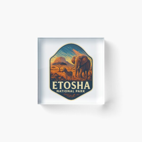 Item preview, Etosha National Park Namibia – Elephant and Zebra at Sunset designed and sold by Aryabek.