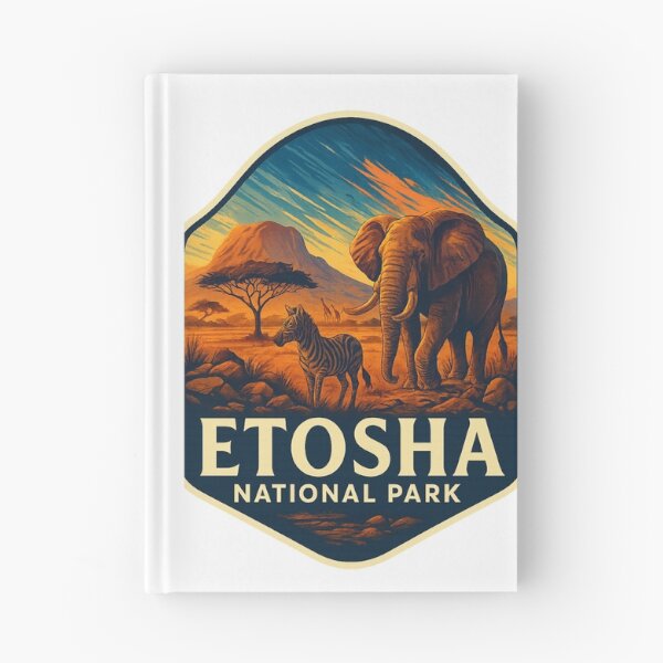 Item preview, Etosha National Park Namibia – Elephant and Zebra at Sunset designed and sold by Aryabek.