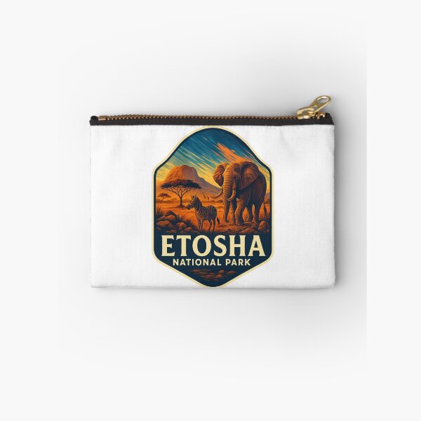 Item preview, Etosha National Park Namibia – Elephant and Zebra at Sunset designed and sold by Aryabek.
