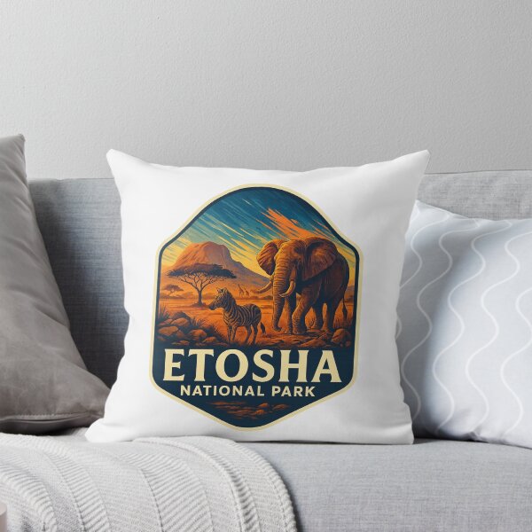 Item preview, Etosha National Park Namibia – Elephant and Zebra at Sunset designed and sold by Aryabek.