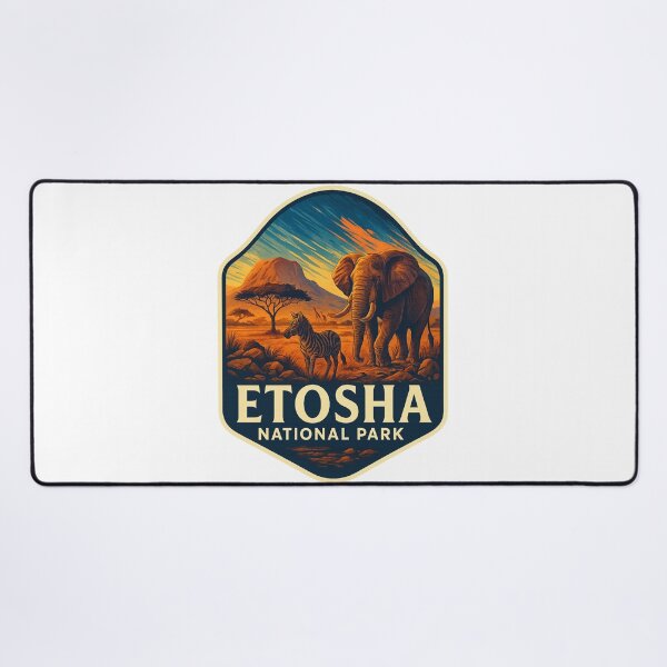 Item preview, Etosha National Park Namibia – Elephant and Zebra at Sunset designed and sold by Aryabek.