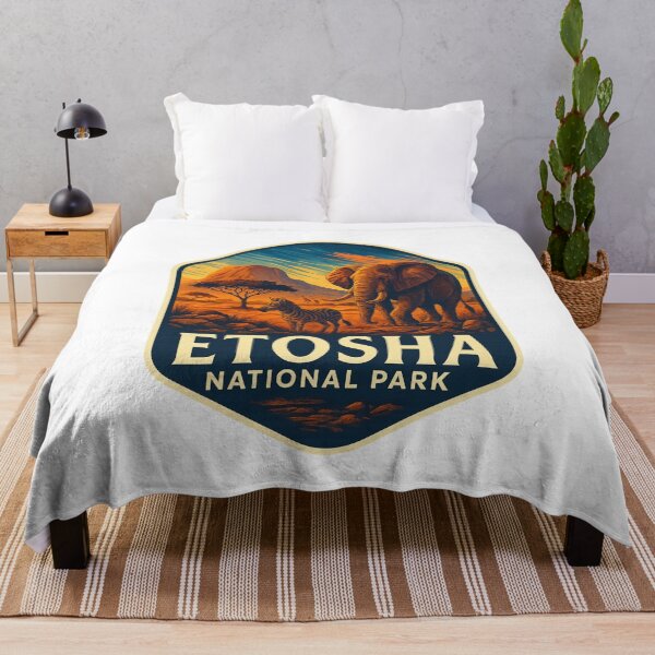 Item preview, Etosha National Park Namibia – Elephant and Zebra at Sunset designed and sold by Aryabek.