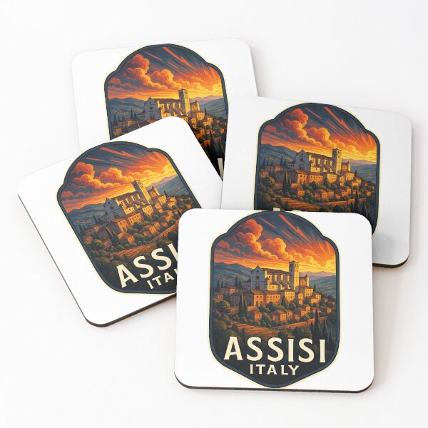 Item preview, Assisi Italy – Sunset View Over Basilica of Saint Francis designed and sold by Aryabek.