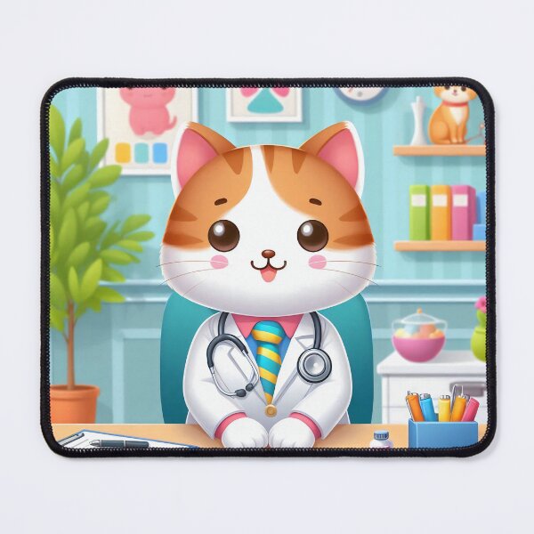 Item preview, Cute Doctor Cat Cartoon designed and sold by CuteThingsWorld.
