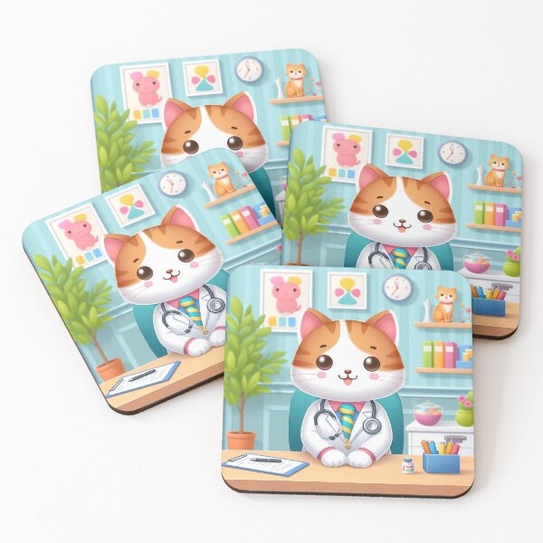 Item preview, Cute Doctor Cat Cartoon designed and sold by CuteThingsWorld.