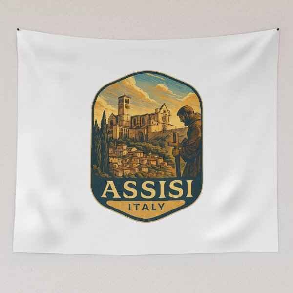 Item preview, Assisi Italy – Basilica and Saint Francis in Umbria Countryside designed and sold by Aryabek.