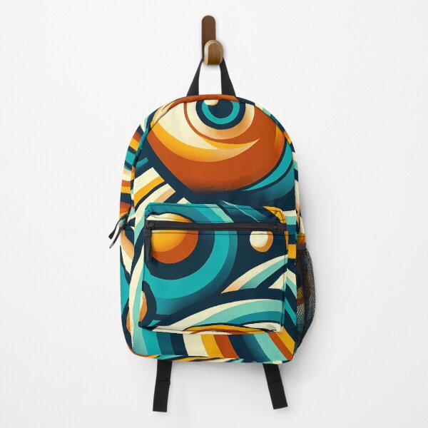 Item preview, Retro Abstract Fish Swirl in Teal and Orange designed and sold by InkSmithery.