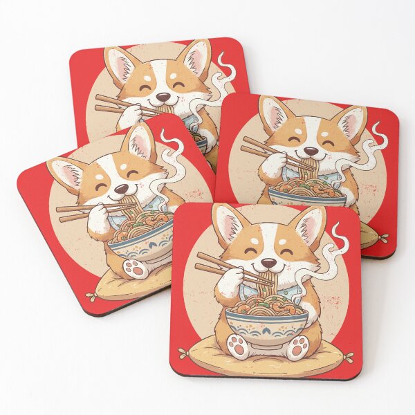 Item preview, cute corgi eating ramen kawaii t-shirt design  designed and sold by TEEDESIGMSTUDIO.