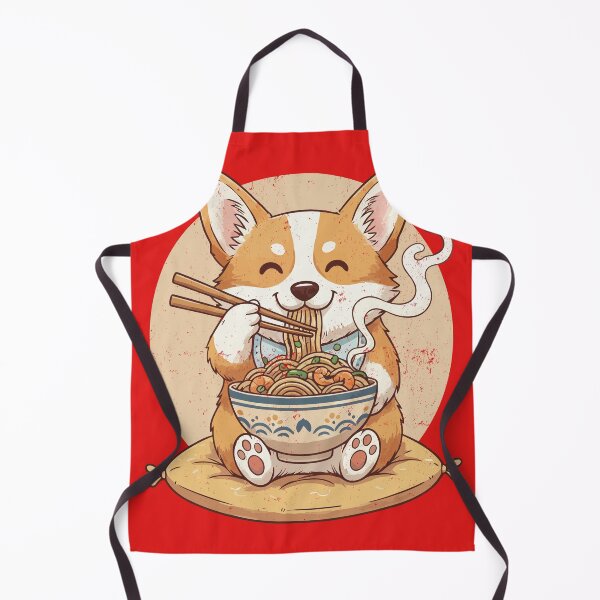 Item preview, cute corgi eating ramen kawaii t-shirt design designed and sold by TEEDESIGMSTUDIO.