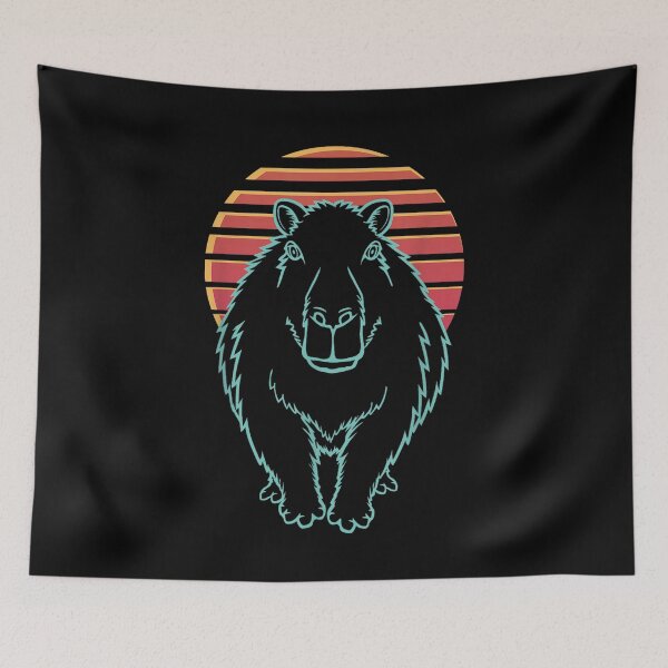 Item preview, Capybara Lover Animal Retro Synthwave 80s Art for Men Women Kids , Capybara Gift Lover  designed and sold by DZIRI NAJAT.