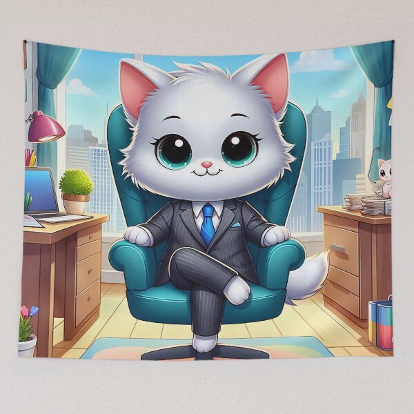 Item preview, Cute CEO Cat Cartoon designed and sold by CuteThingsWorld.