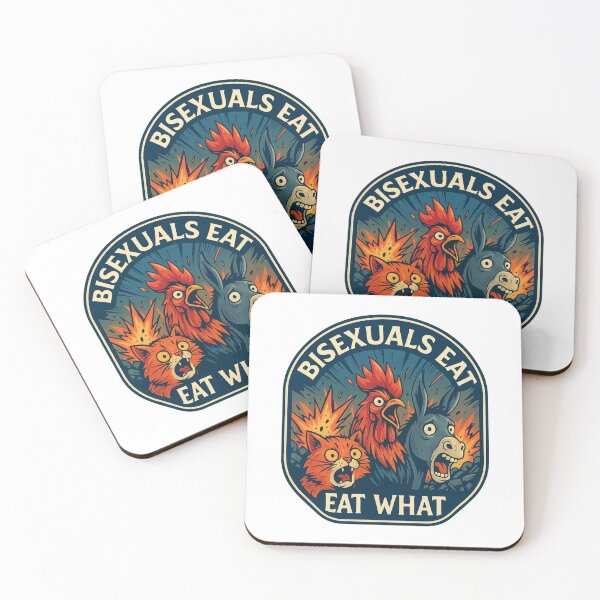Item preview, Bisexuals Eat What – Shocked Animals LGBTQ Joke  designed and sold by Aryabek.
