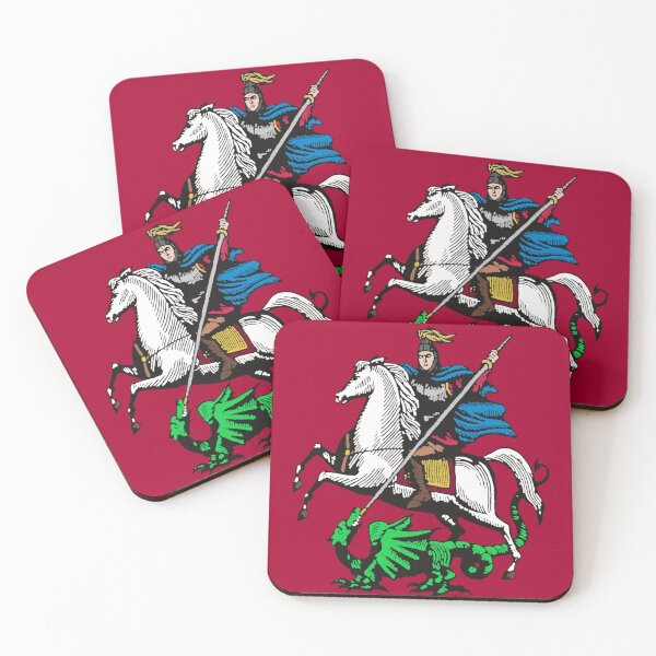 Item preview, Russian Muscovy Flag Symbol Colored | Knight St George Slays the Dragon Moscow Design designed and sold by Based History.