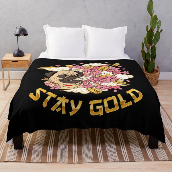 Item preview, Sneezing Pug Scattering Sakura Flowers and Gold Ingots designed and sold by Tong4130.