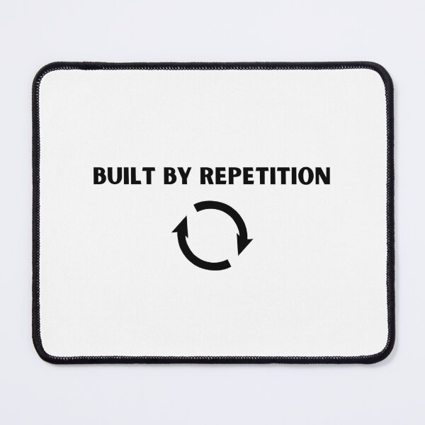 Item preview, Built by Repetition – Discipline & Consistency Motivation Design designed and sold by IronMindStudio.