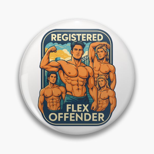 Item preview, Registered Flex Offender – Bodybuilder Group Pose Meme designed and sold by Places On Earth.