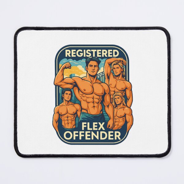 Item preview, Registered Flex Offender – Bodybuilder Group Pose Meme designed and sold by Places On Earth.