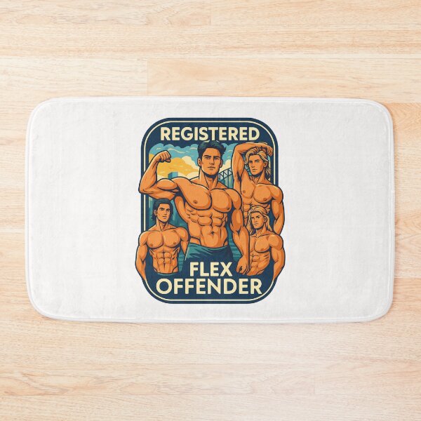 Item preview, Registered Flex Offender – Bodybuilder Group Pose Meme designed and sold by Places On Earth.
