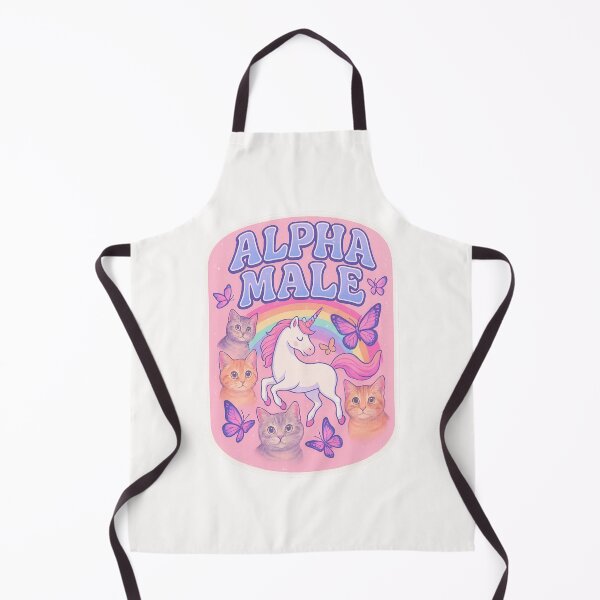Item preview, Alpha Male – Unicorns, Cats, and Butterflies on Pink Rainbow Background designed and sold by Places On Earth.