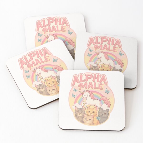 Item preview, Alpha Male Pastel Edition – Unicorn, Cats, and Butterflies Satire designed and sold by Places On Earth.