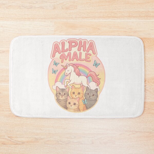 Item preview, Alpha Male Pastel Edition – Unicorn, Cats, and Butterflies Satire designed and sold by Places On Earth.