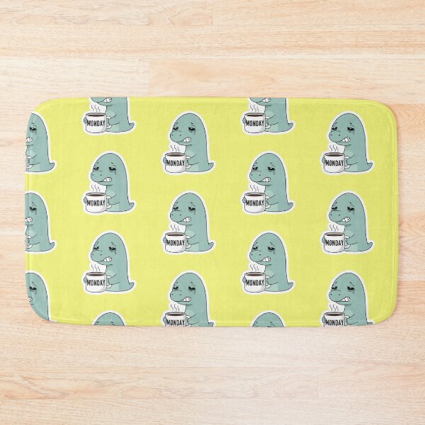 Item preview, Funny Monday Dinosaur Mood Cute Sleepy Dino Drinking Coffee for Work and Office Humor designed and sold by bvdesignart.