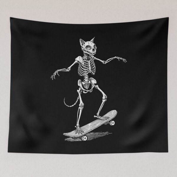 Item preview, Skater Skateboarder Cat Skeleton Funny Animal Skateboarding designed and sold by GrandeDuc.