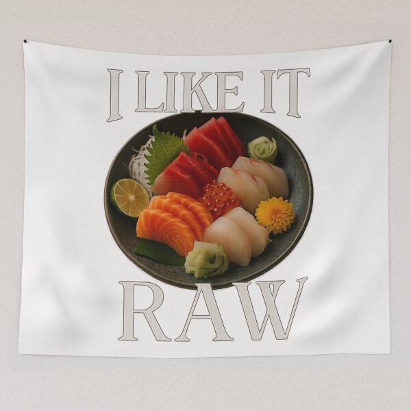 Item preview, I Like It Raw – Edgy Sashimi Plate with Food Humor designed and sold by Places On Earth.