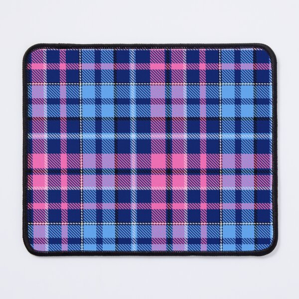 Item preview, Blue and Pink Tartan Plaid On Blue Background designed and sold by PatternTitan.
