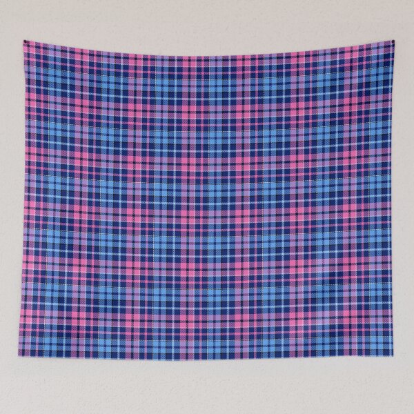 Item preview, Blue and Pink Tartan Plaid On Blue Background  designed and sold by PatternTitan.